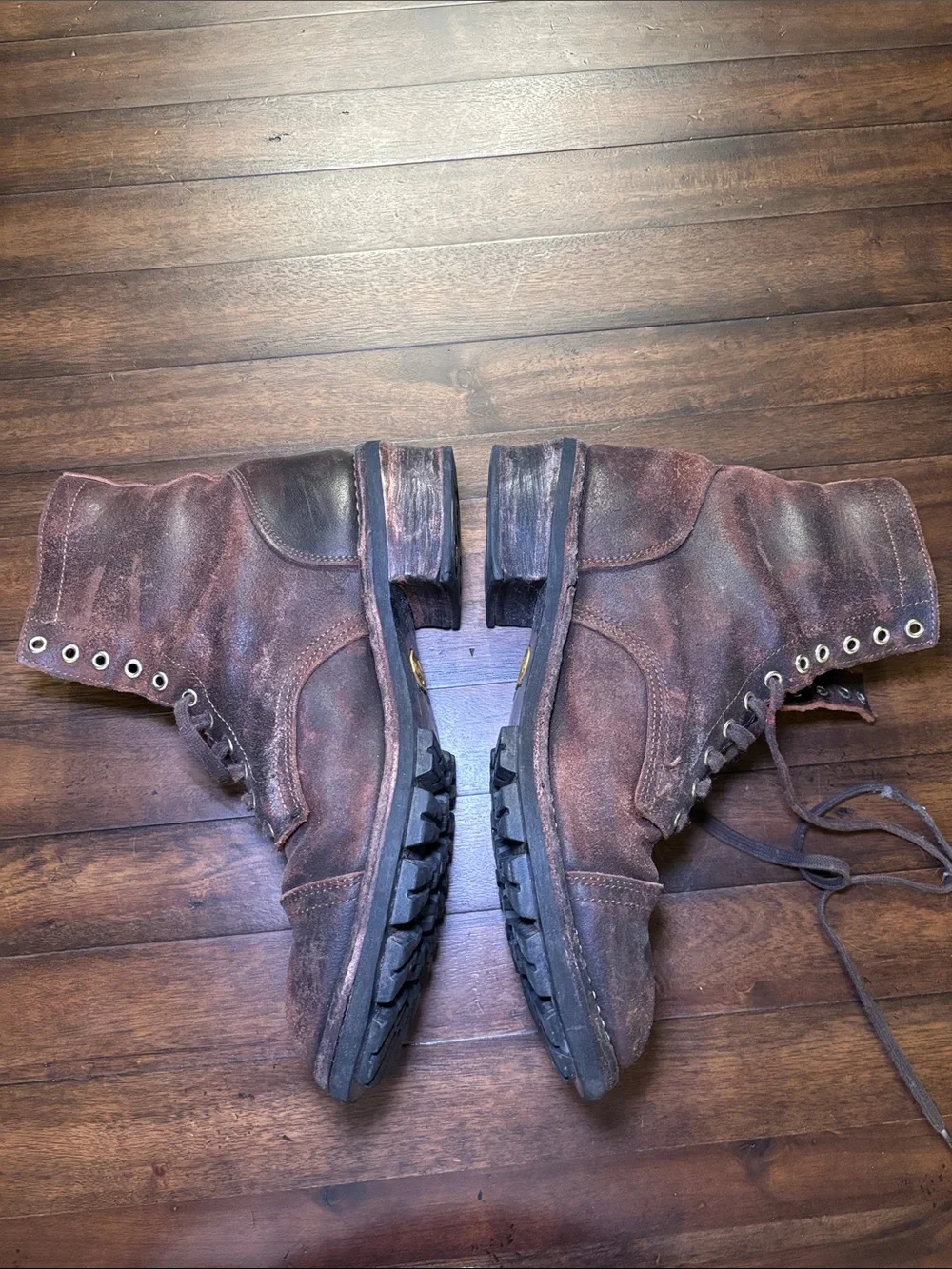 Thursday Boot Company Distressed Brown Leather Lace-Up Boots